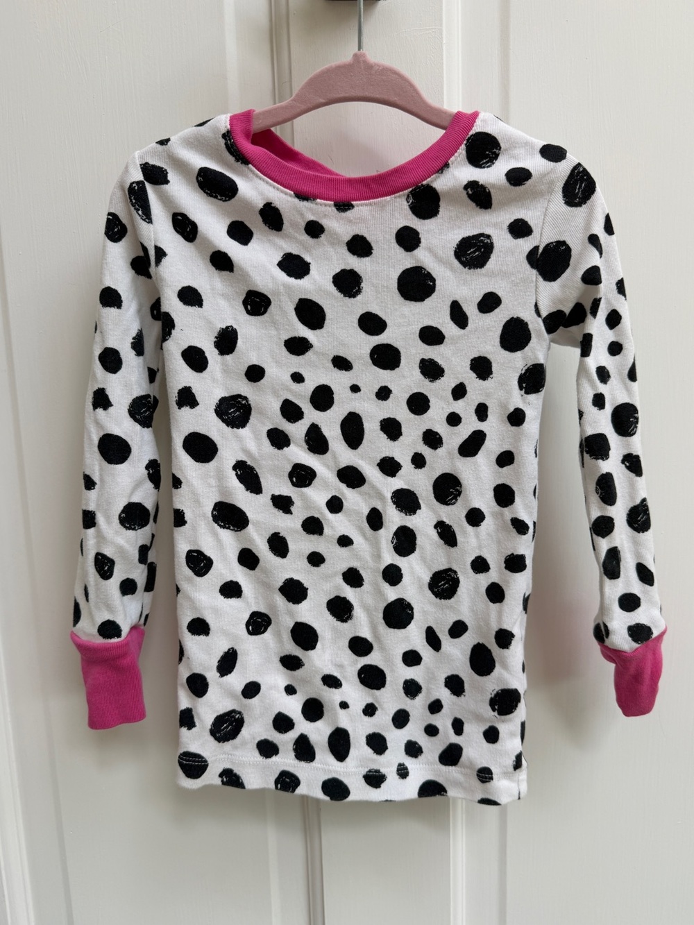 Amazon Essentials White & Black Polka Dot Long-Sleeve Pajama Top Shirt